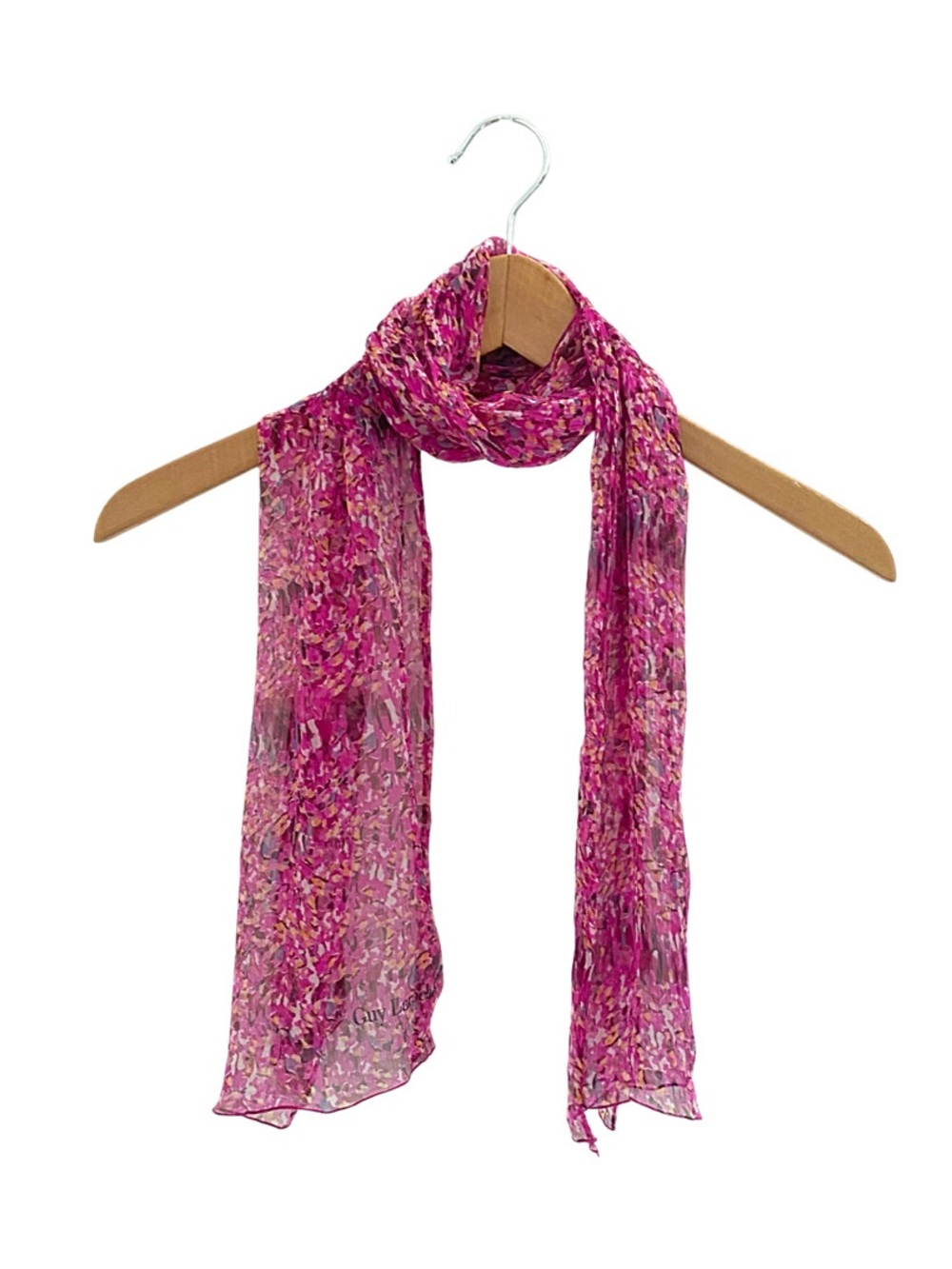 Guy Laroche 100% Silk Floral Print Scarf